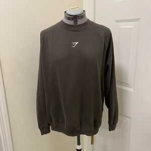 Gymshark Training Oversized Fleece Olive Green Sweatshirt size medium